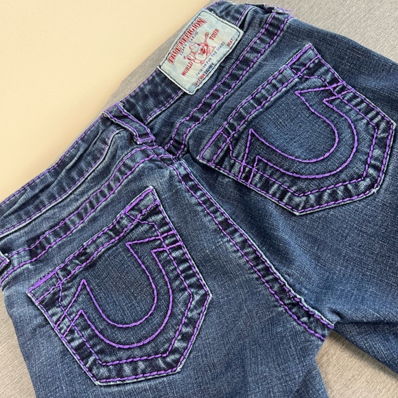 True Religion Denim - True Religion Women's Denim Jeans Purple T Stitch Accents